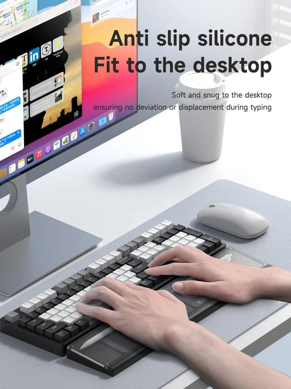 Keyboard Wrist Rest Pad with Desktop Partition Storage Box