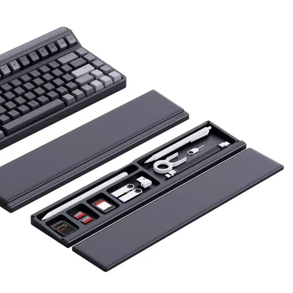 Keyboard Wrist Rest Pad with Desktop Partition Storage Box