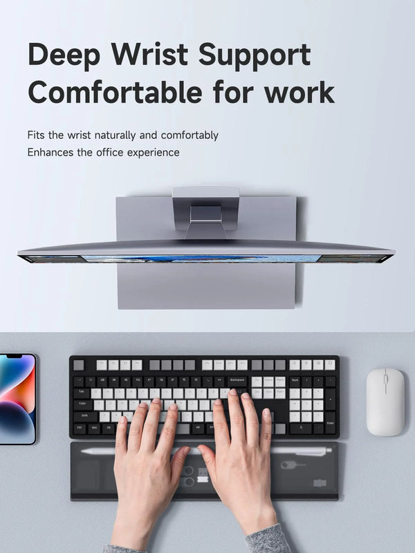 Keyboard Wrist Rest Pad with Desktop Partition Storage Box