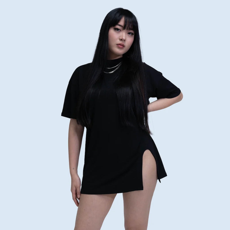 Slit T-Shirt Dress with Shorts