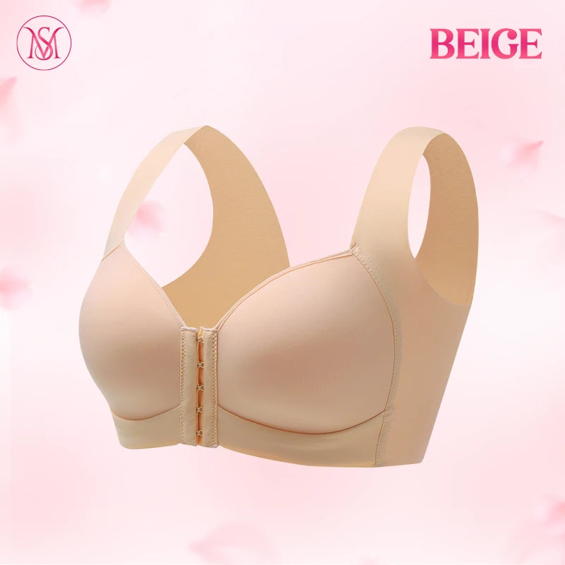 Seamless Front Closure Wire-free Push Up Bra