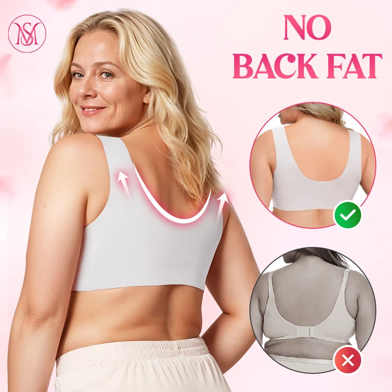 Seamless Front Closure Wire-free Push Up Bra