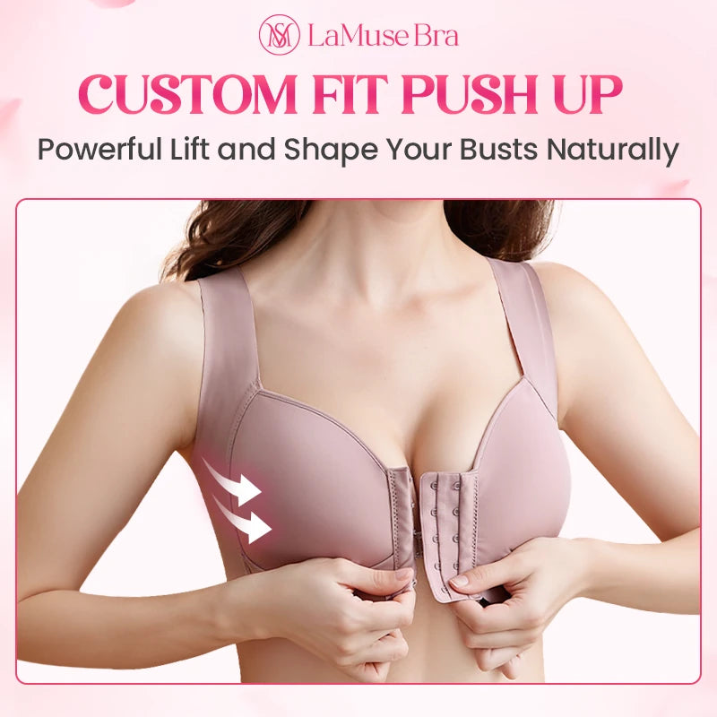 Seamless Front Closure Wire-free Push Up Bra