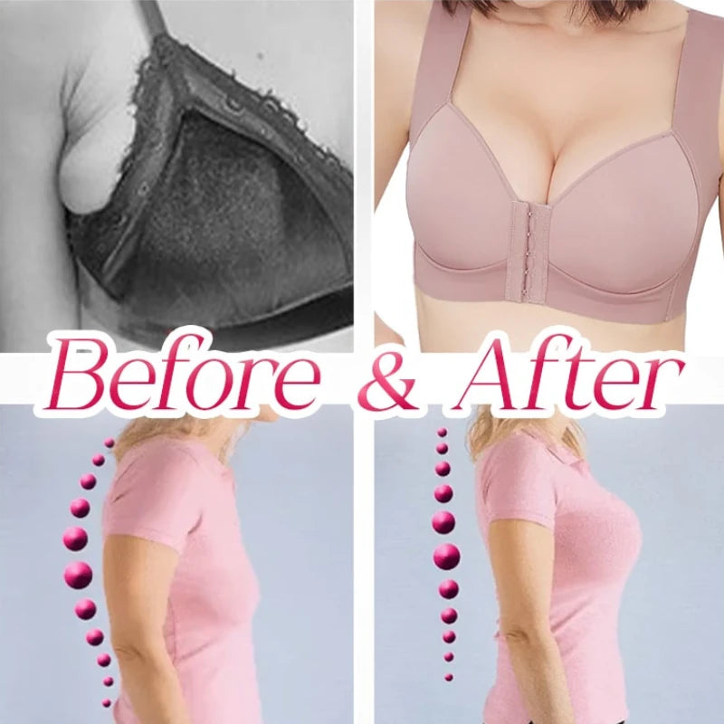 Seamless Front Closure Wire-free Push Up Bra